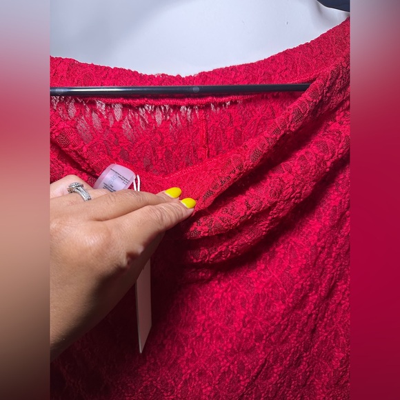 Red Lace skirt over pants - Picture 4 of 7